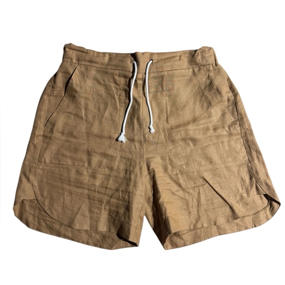 Vilagallo Pants - Anthropologie Vilagallo Linen Shorts Tan Size 40 or Size Large